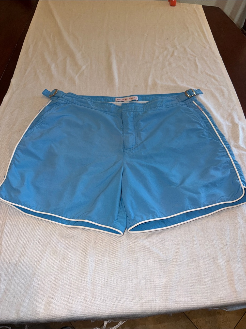 T0207105 Orlebar Brown baby blue style-setter SZ 32 Contrast Piping Old Rare
